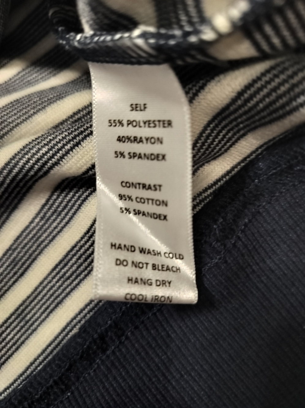 Common Threads Striped Crewneck Sweater - Navy & White - Small (SP) - Picture 6 of 6